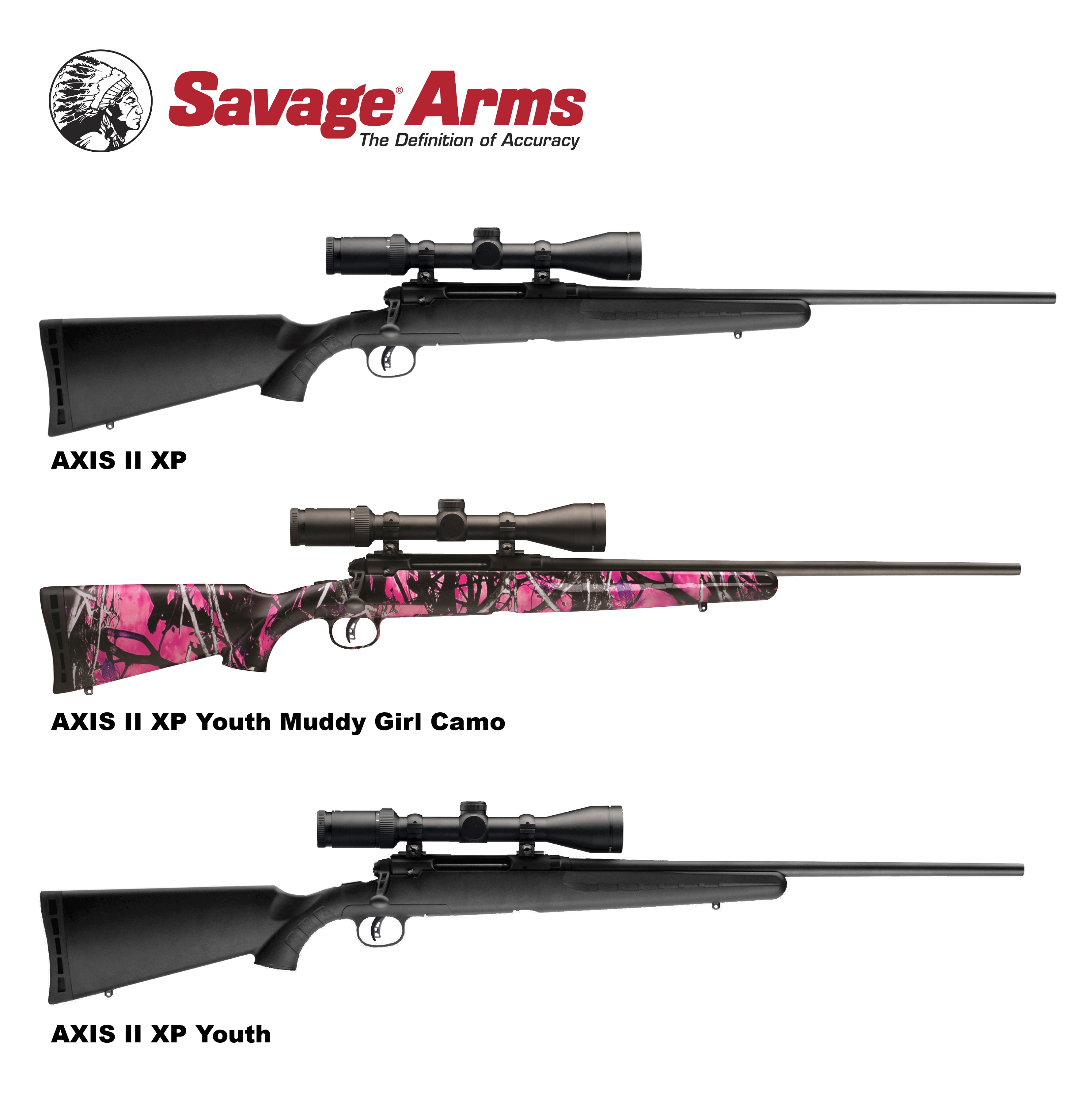 Savage Arms Axis XP Compact Bolt-Action Rifle with Scope in Muddy Girl Camo